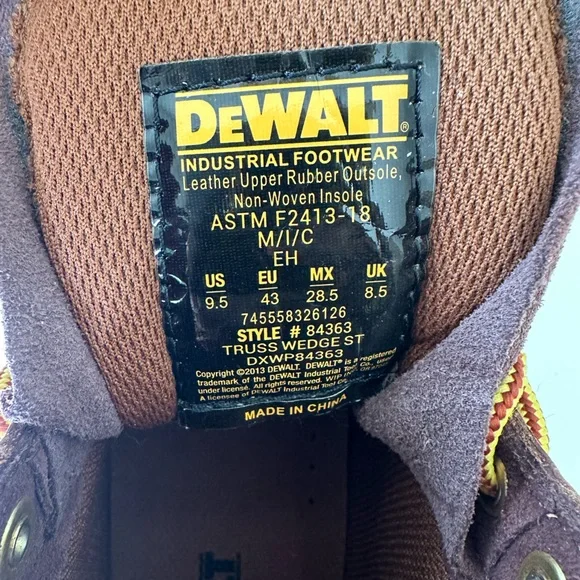 Dewalt Truss Wedge St. Boot in Natural Pitstop US Size Men’s 9.5 - Picture 9 of 11